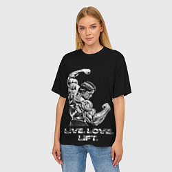 Футболка оверсайз женская Арнольд - живи люби расти, цвет: 3D-принт — фото 2
