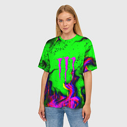 Футболка оверсайз женская Monster Energy flame, цвет: 3D-принт — фото 2