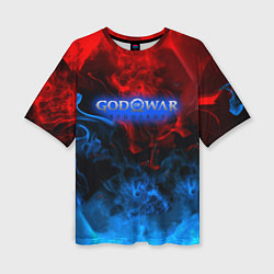 Футболка оверсайз женская God of War битва огня, цвет: 3D-принт