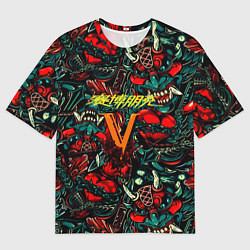 Футболка оверсайз женская God of War битва огня, цвет: 3D-принт