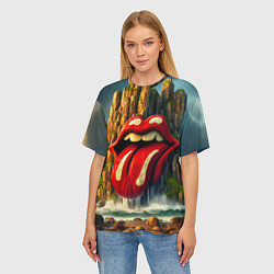 Футболка оверсайз женская Rolling Stones - sea rocks, цвет: 3D-принт — фото 2