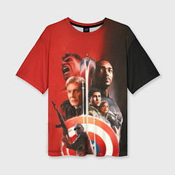 Женская футболка оверсайз Капитан Америка Новый мир