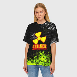 Футболка оверсайз женская Stalker брызги красок, цвет: 3D-принт — фото 2