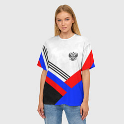 Футболка оверсайз женская Герб России - минимализм, цвет: 3D-принт — фото 2