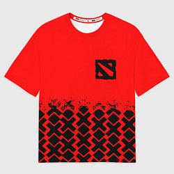 Женская футболка оверсайз Dota игровой паттерн