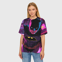 Футболка оверсайз женская Бэтмен в фиолетовом свете, цвет: 3D-принт — фото 2