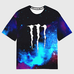 Футболка оверсайз женская Monster energy космос, цвет: 3D-принт