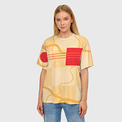 Футболка оверсайз женская Геометрические фигуры и полосы, цвет: 3D-принт — фото 2