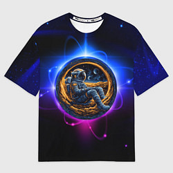 Женская футболка оверсайз Космонавт в луне