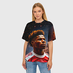 Футболка оверсайз женская Маркус Рашфорд и космос, цвет: 3D-принт — фото 2