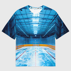 Футболка оверсайз женская Хоккейная коробка, цвет: 3D-принт