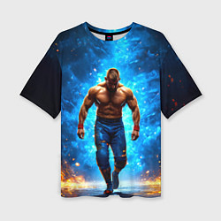 Футболка оверсайз женская Реслер в огне, цвет: 3D-принт