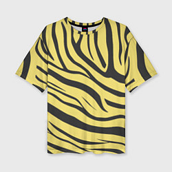 Футболка оверсайз женская Светлый тигровый паттерн, цвет: 3D-принт