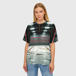 Футболка оверсайз женская Красный ринг, цвет: 3D-принт — фото 2