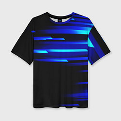 Футболка оверсайз женская Color blue black, цвет: 3D-принт