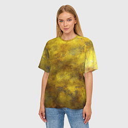 Футболка оверсайз женская Золотая ржавая текстура, цвет: 3D-принт — фото 2