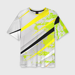 Женская футболка оверсайз Color white light green