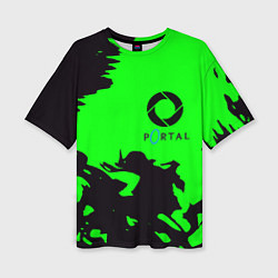 Футболка оверсайз женская Portal черный дым, цвет: 3D-принт