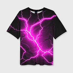 Женская футболка оверсайз The color is pink and black