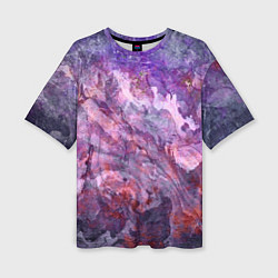 Женская футболка оверсайз Абстракция - purple space stone