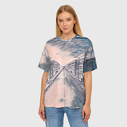 Футболка оверсайз женская Сумрачный город, цвет: 3D-принт — фото 2