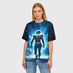 Футболка оверсайз женская Квотербек идет в огень, цвет: 3D-принт — фото 2