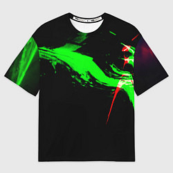 Женская футболка оверсайз Color black green red
