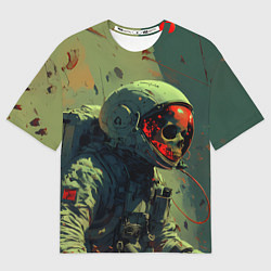 Женская футболка оверсайз Скелет в скафандре - космонавт