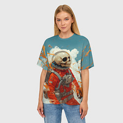 Футболка оверсайз женская Скелет в облаках из космоса, цвет: 3D-принт — фото 2