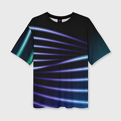 Женская футболка оверсайз Color black blue