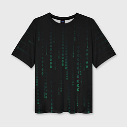 Женская футболка оверсайз Color black turquoise