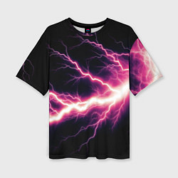 Футболка оверсайз женская Lightning pink, цвет: 3D-принт
