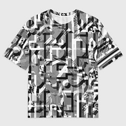 Футболка оверсайз женская Серый объёмный эффект, цвет: 3D-принт