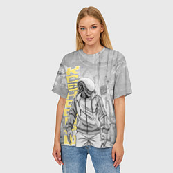 Футболка оверсайз женская Ксеноморф в спортивном костюме, цвет: 3D-принт — фото 2
