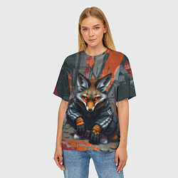 Футболка оверсайз женская Лис из подворотни, цвет: 3D-принт — фото 2