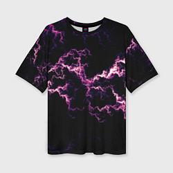 Футболка оверсайз женская Lightning pink glow, цвет: 3D-принт
