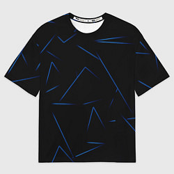 Женская футболка оверсайз Color blue line