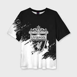 Женская футболка оверсайз Liverpool краски белые