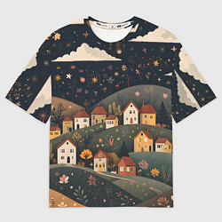 Женская футболка оверсайз Сказочный городок