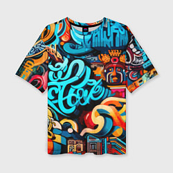 Женская футболка оверсайз Abstract graffiti - ai art