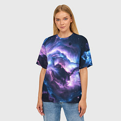 Футболка оверсайз женская Фиолетовая туманность, цвет: 3D-принт — фото 2