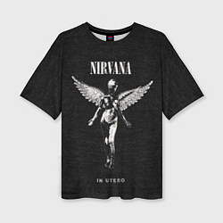 Футболка оверсайз женская Nirvana in utero обложка альбома, цвет: 3D-принт
