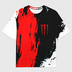 Женская футболка оверсайз Monster energy краски спорт