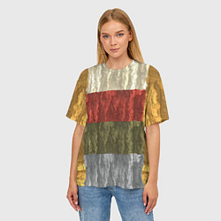 Футболка оверсайз женская Цветной узор абстрактная графика, цвет: 3D-принт — фото 2