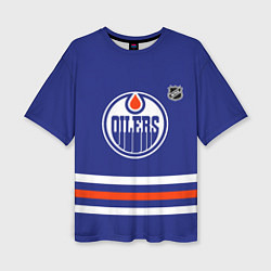 Футболка оверсайз женская Эдмонтон Ойлерз хоккей, цвет: 3D-принт