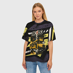 Футболка оверсайз женская ACDC в автобусе, цвет: 3D-принт — фото 2