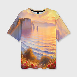 Футболка оверсайз женская Рассветный залив, цвет: 3D-принт