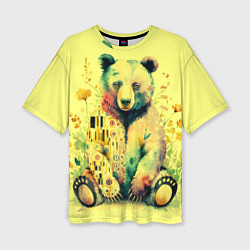 Футболка оверсайз женская Медведь с узорами в стиле Климта, цвет: 3D-принт