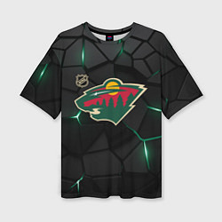 Футболка оверсайз женская Миннесота Уайлд - плиты с подсветкой, цвет: 3D-принт