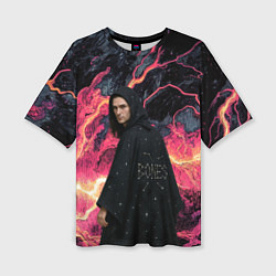 Женская футболка оверсайз Bones в мантии со звездами